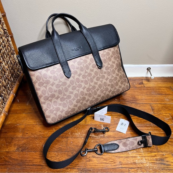 COACH Sullivan Portfolio Brief In Signature Canvas - Picture 4 of 15